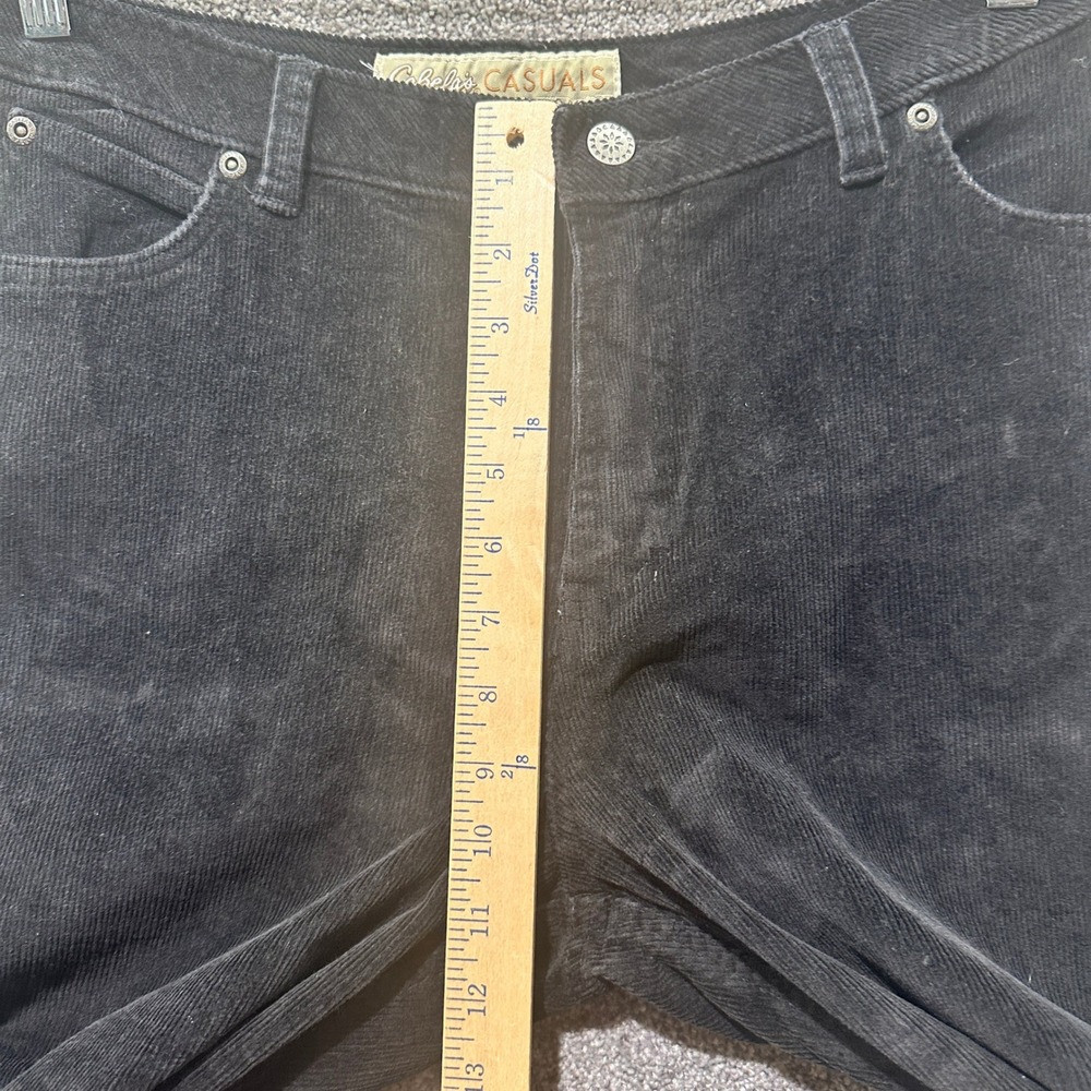 Cabelas Corduroy Pants Women 12 Black Straight Leg 5 Pocket Casual Academia - Picture 6 of 16